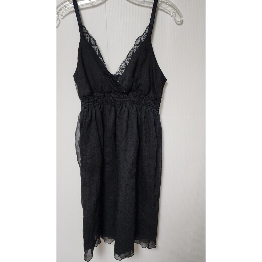 Derek Heart Dress Women's Black  Spaghetti Strap Dress Lace Hem Size Medium